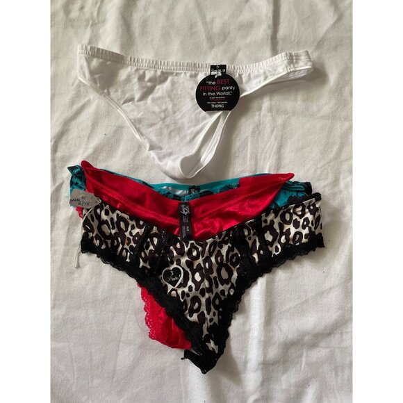 Vintage Smart & Sexy XL Thong Panties 3-Pack  Animal Red White - Picture 1 of 11